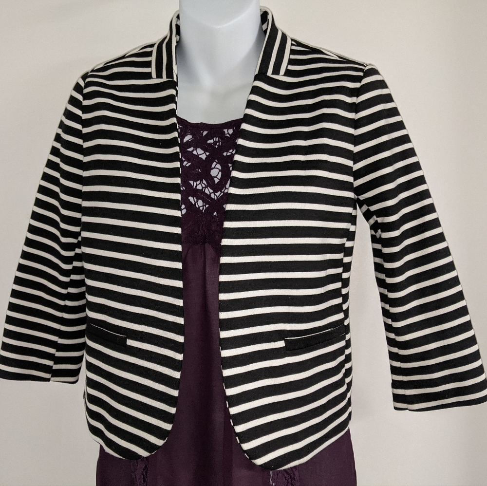 3/$25 Striped black and white blazer